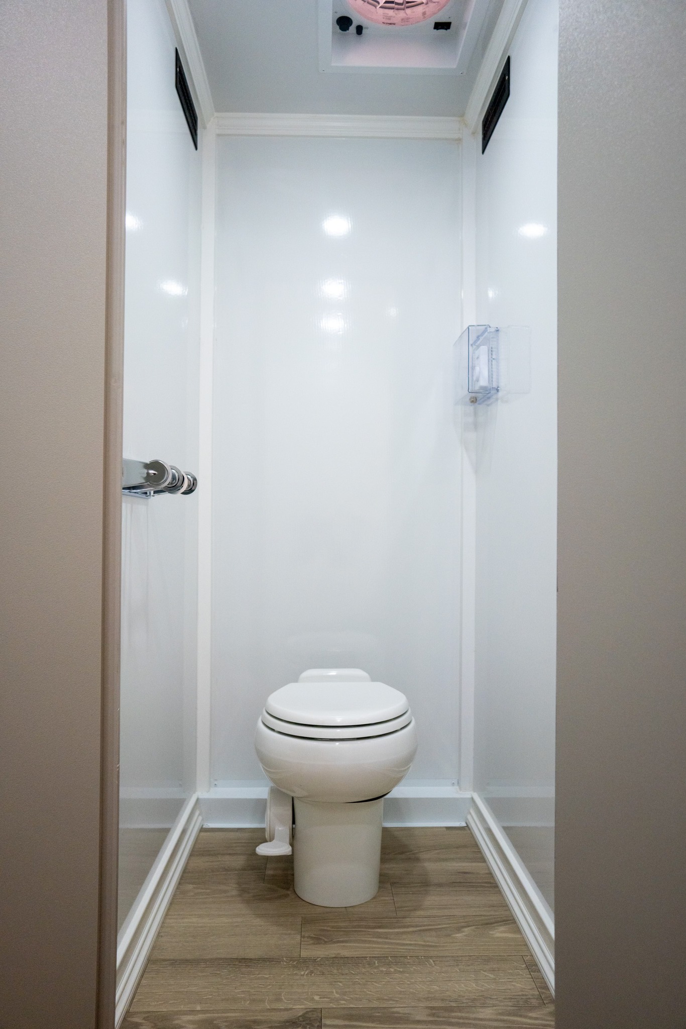 luxury restroom trailer stall view